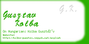 gusztav kolba business card